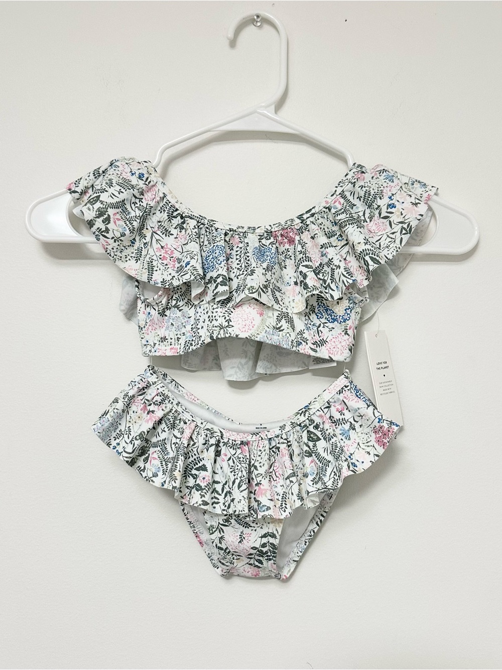NEW Janie and Jack Ruffled Floral Two-Piece Swim Set - Pink & Blue Floral sz 3T